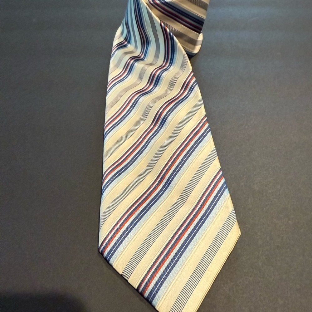 Brioni Multicolor Striped Silk Tie with Brioni metal tag